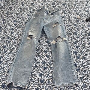 Distressed Blue Jeans